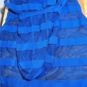 Men's Translucent Mesh Sleevless T-Shirt Striped Organza Hot Tank Top
